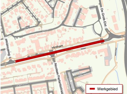Wegafsluiting tussen kruising Beatrixstraat en de kruising Grote Elst vanaf 10 december.